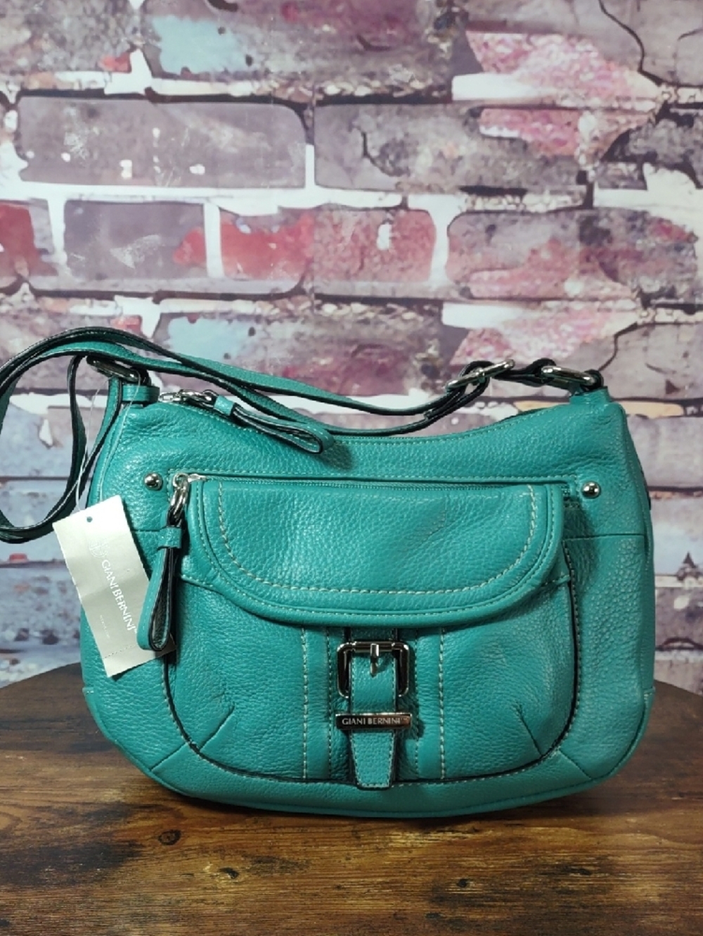 Giani Bernini Pebbled Leather Shoulder Bag - Picture 3 of 14